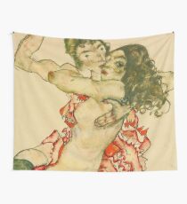 Egon Schiele "Two Women Embracing" Wall Tapestry