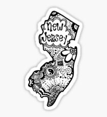 Hipster New Jersey Outline Sticker