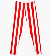 Red Vertically-Striped Leggings