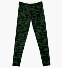Q Map (Black & Green) Leggings