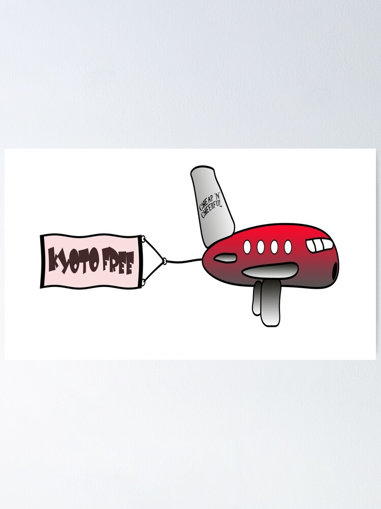 Cartoon Budget Airline Aircraft Pulling A Banner With The Words
