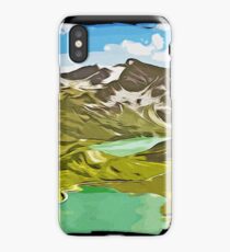 gxp alpine mountain view vector art iPhone Case