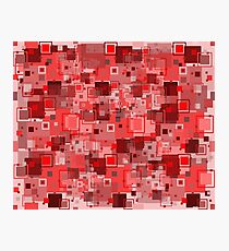 Retro Red Party Squares Photographic Print