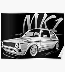 Golf 1 MK1 GTI & quot; Low Style & quot; Poster