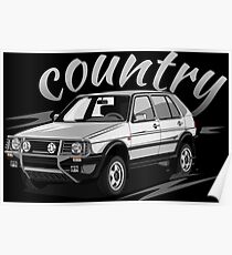 Golf 2 Country MK2 & quot; Low Style & quot; Poster