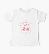 Map of France, bicycle, pigeons. Baby Tee