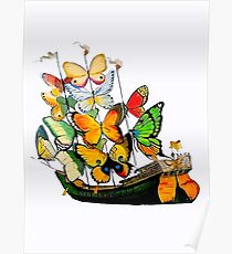 BUTTERFLY SEGEL: Vintage Dali Boat Print Poster
