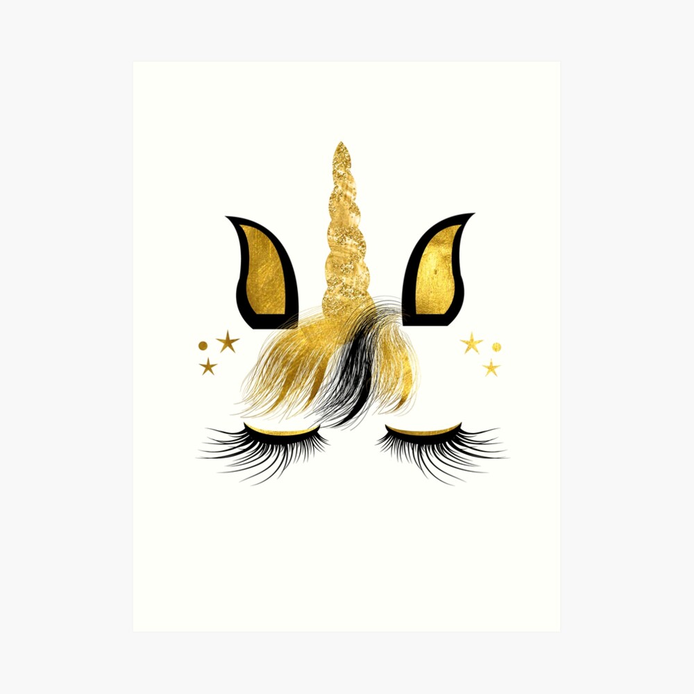 black and gold unicorn art print by graydaiser redbubble