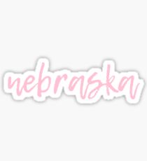 NEBRASKA • ROSE PINK • SCRIPT Sticker