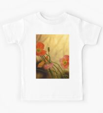 Colorful poppies in evening light Kids Tee