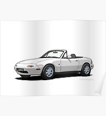 Mazda MX-5 MK1 Crystal White Poster