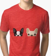 Boston Terrier And French Bulldog Tri-blend T-Shirt
