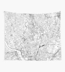 Washington D. C. White Map Wandbehang