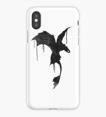 Toothless Silhouette - Ink Drips iPhone Case