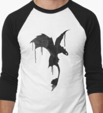 Toothless Silhouette - Ink Drips Men's Baseball ¾ T-Shirt
