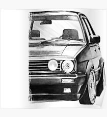 Golf 2 GTI MK2 "Drawing Style" Poster