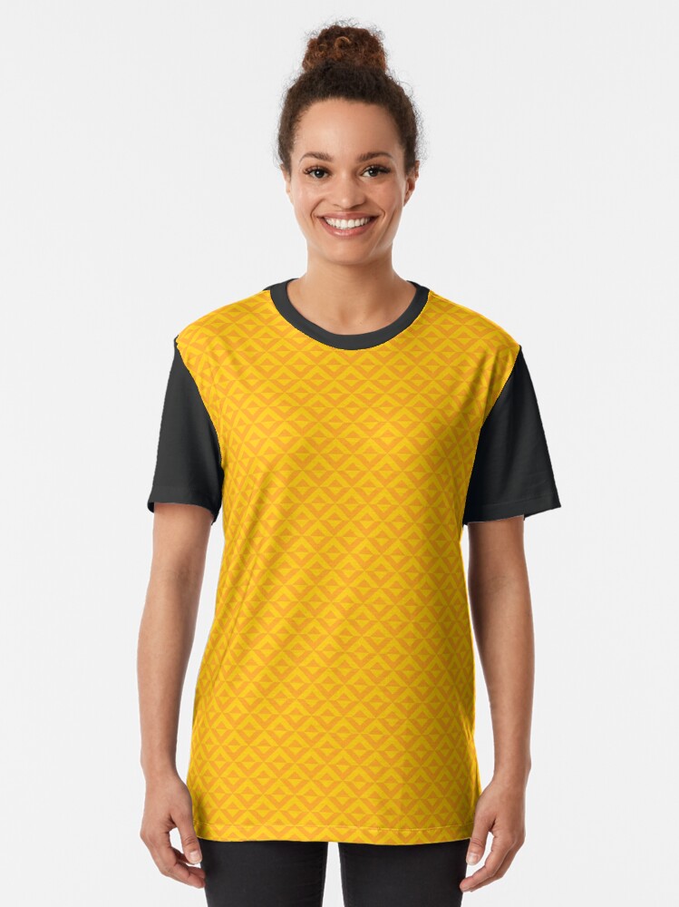 Alternate view of Geometric Pattern: Diamond Split: Yellow Graphic T-Shirt