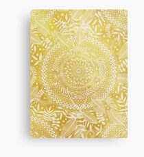 Medallion Pattern in Mustard and Cream Metal Print