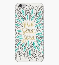 Whatever Will Be, Will Be (Turquoise & Gold) iPhone Case