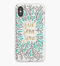 Whatever Will Be, Will Be (Turquoise & Gold) iPhone Case