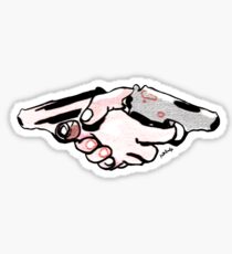shaking guns Sticker