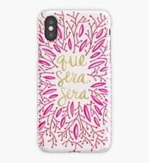 Whatever Will Be, Will Be (Pink & Gold) iPhone Case