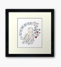 Cute Love Octopus, Valentine Romance Framed Print