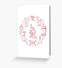Chemistry scientific, education elements. Greeting Card
