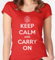 Keep Calm Carry On Calgary White Women's Fitted Scoop T-Shirt