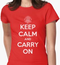 Keep Calm Carry On Calgary White Women's Fitted T-Shirt