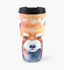 Red Panda Splash Watercolor Travel Mug
