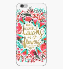The Earth Laughs in Flowers – Pink & Gold iPhone Case
