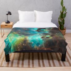 Grüne Galaxie Fleecedecke