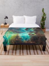 Grüne Galaxie Fleecedecke