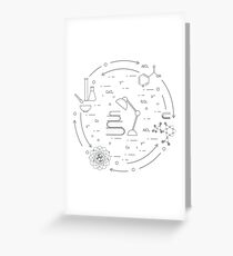 Scientific, education elements. Greeting Card
