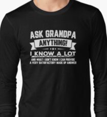 Ask Grandpa Anything Funny Father's Day Shirt Gift 60th Long Sleeve T-Shirt