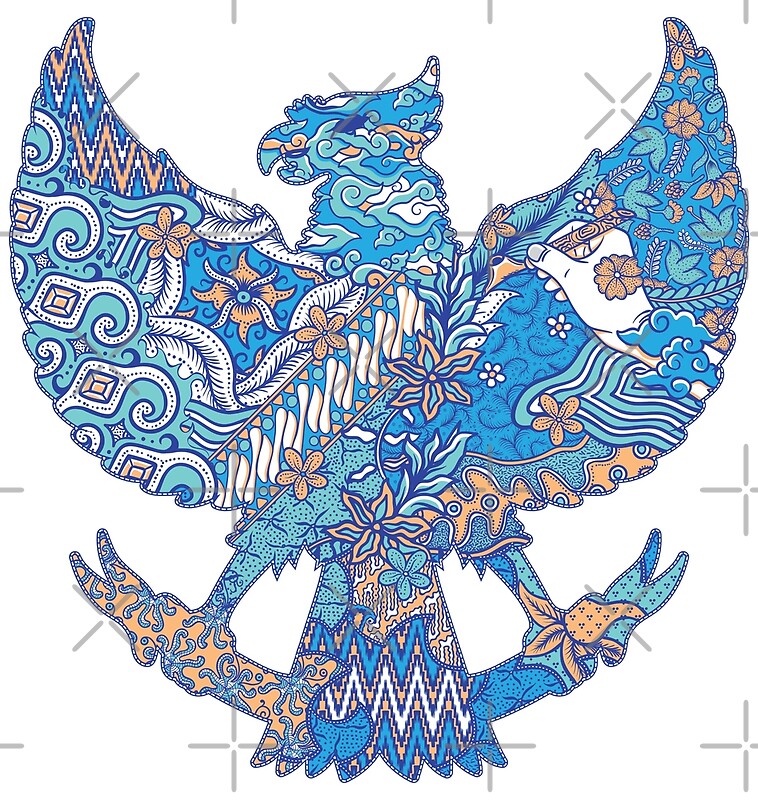  batik  indonesia  in garuda silhouette by ghinan Redbubble