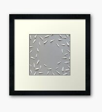 White petals pattern on gray background Framed Print