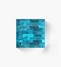 Seamless watercolor pattern with bricks and lines on black for textile, wrapping, craft Acrylic Block