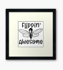 IT Crowd Inspired - Flipping Awesome Moth - Moss - 8 Bit Humor - Nerdy - Parody - British Sitcom - Geek Humor - It Framed Print