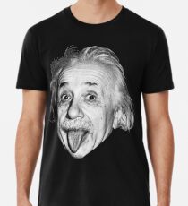 Camiseta premium para hombre Albert Einstein mostrando su tounge