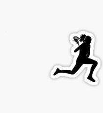 Girl Lacrosse Jumping Sticker