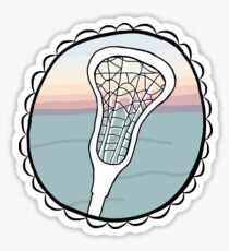 Lacrosse stick with sunset Sticker