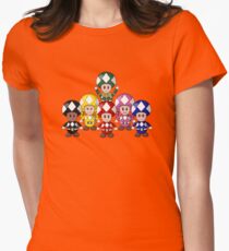 Power Ranger Toads - Super Mario Women's Fitted T-Shirt