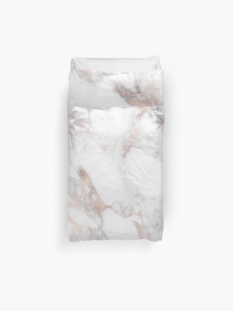 Luxury Rose Gold Faux Marble Duvet Cover By Artonwear Redbubble