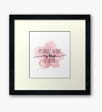 Christian Quote Watercolor Flower Framed Print