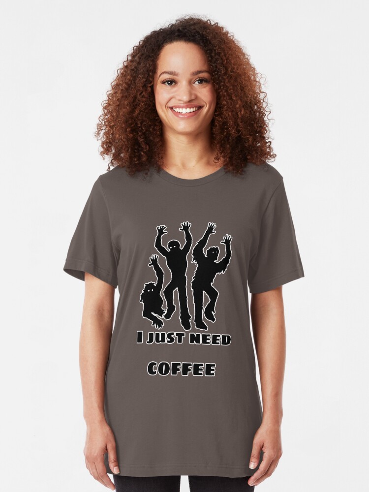 Alternate view of I just need coffee Slim Fit T-Shirt