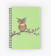 Colorful Owl Print Spiral Notebook