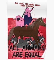 Póster Algunos son más iguales que otros || Granja de animales