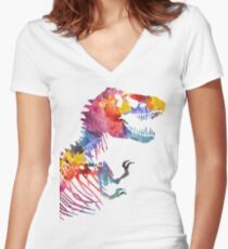 Funkosaurus Rex Women's Fitted V-Neck T-Shirt
